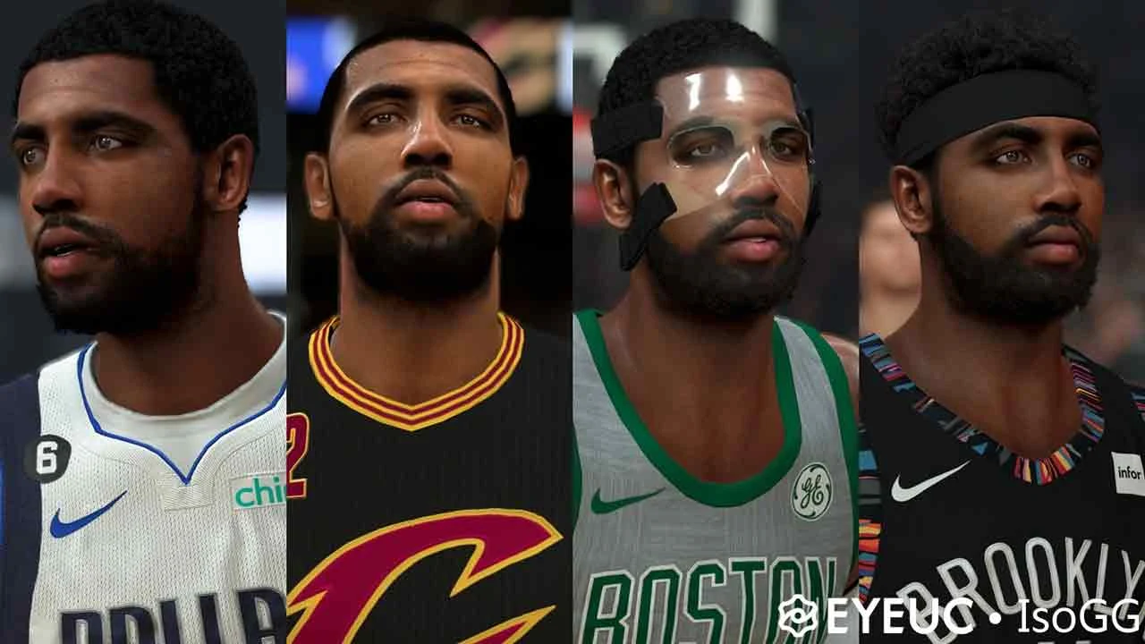 NBA 2K23 Kyrie Irving Cyberface (Multiple Hairstyles)