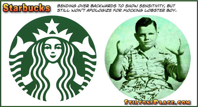 stilton’s place, stilton, political, humor, conservative, cartoons, jokes, hope n’ change, starbucks, racism, lobster boy, logo