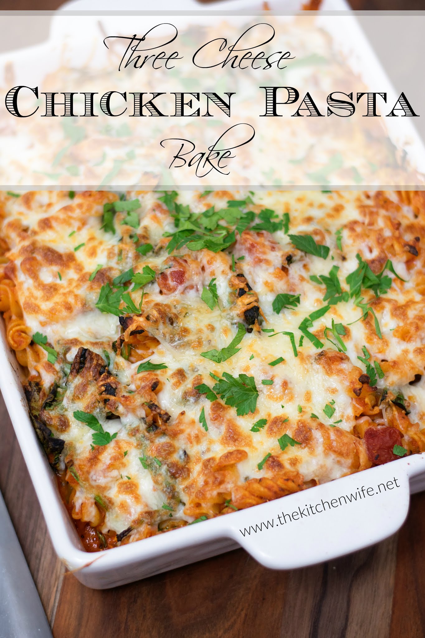 Three Cheese Chicken Pasta Bake Recipe