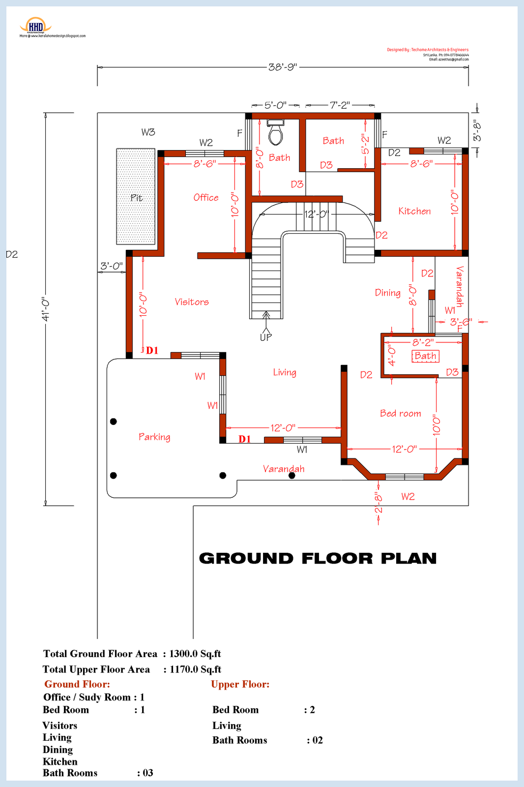 3 Bedroom  home  plan  and elevation Kerala House  Design