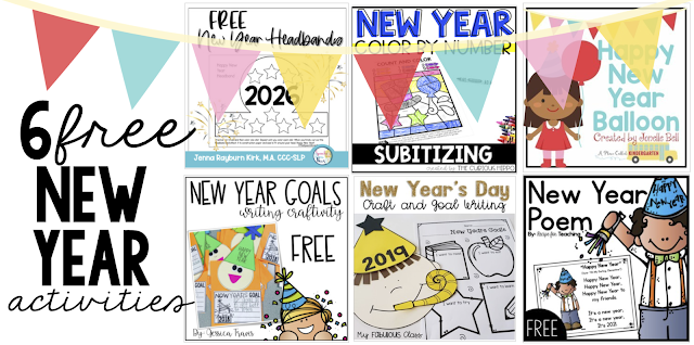 Preschool and Kindergarten students love to celebrate the New Year. These New Year activities are perfect ideas to bring in the New Year and provide decorations for your January bulletin board. Happy New Year wishes and resolutions will be made with these FREE activities for preschool and Kindergarten kids. (Preschool, Kindergarten, Home School) #Kindergarten #newyear