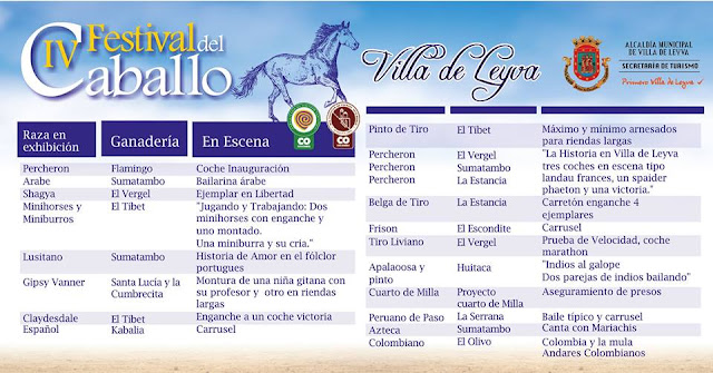 Programación festival del caballo de Villa de Leyva 2017