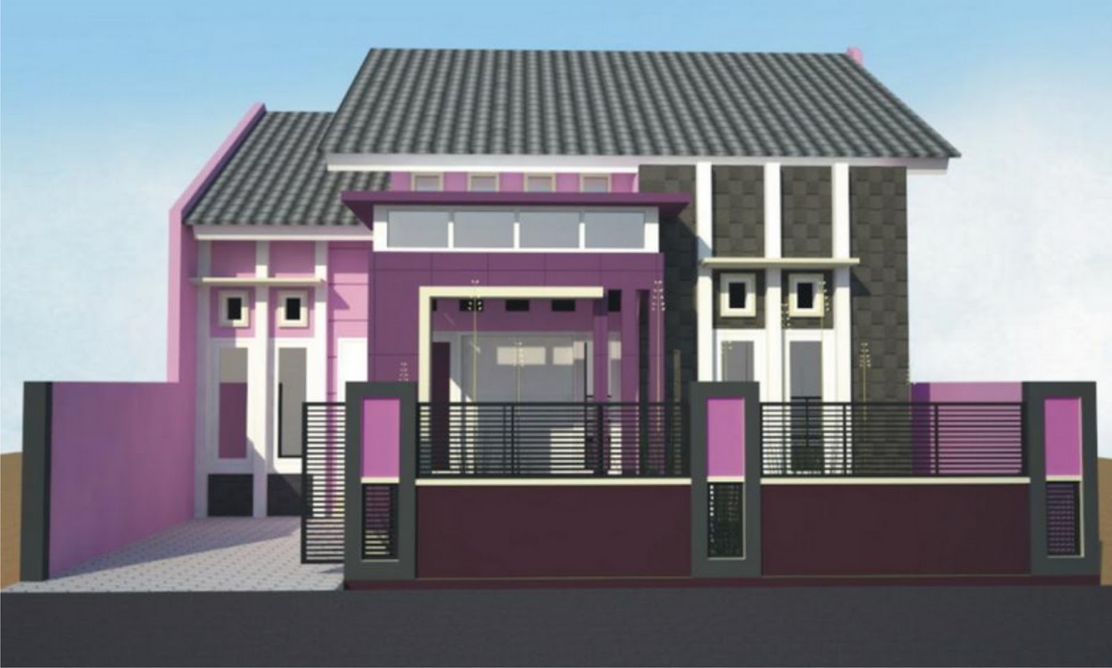 Contoh Rumah Minimalis Warna Ungu Model Rumah Simple
