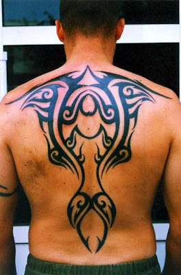 Japanese Big Tribal Tattoo On Back Man