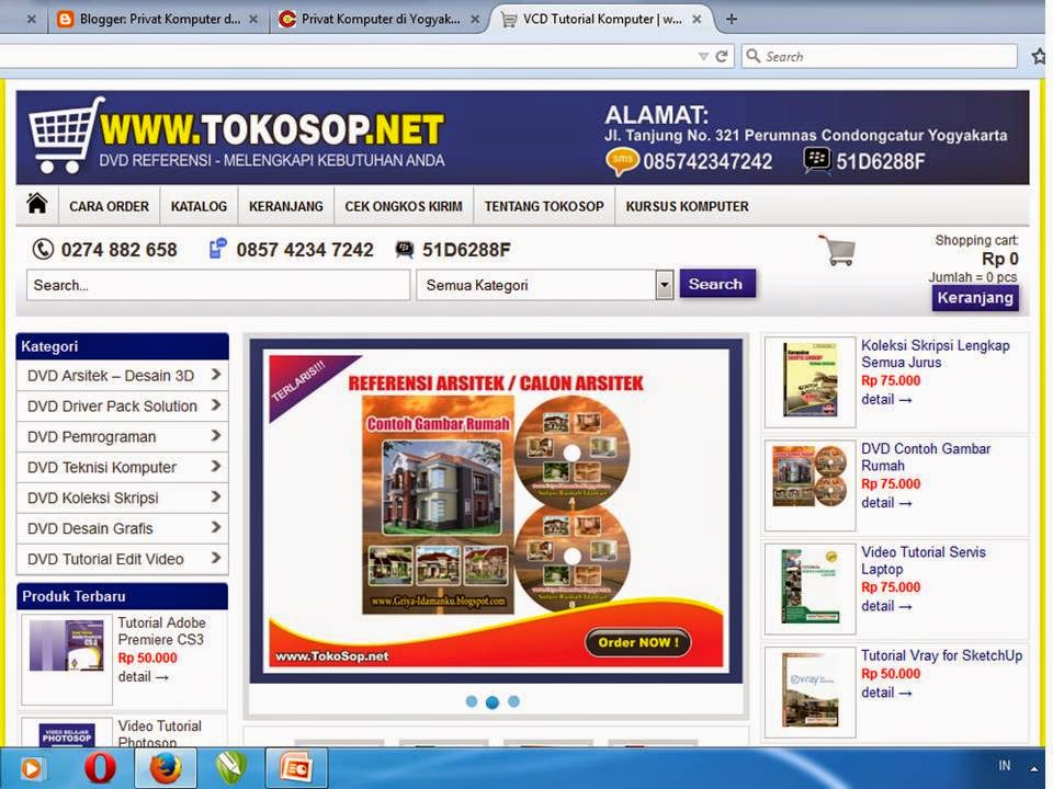 Kursus Website Toko On-Line (E-Commerce)  Privat Komputer 