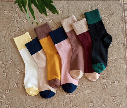 Color Block Crew Socks