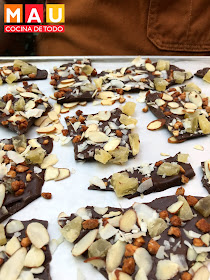 mau cocina de todo receta bark chocolate con nueces fruta chabacano arandanos coco