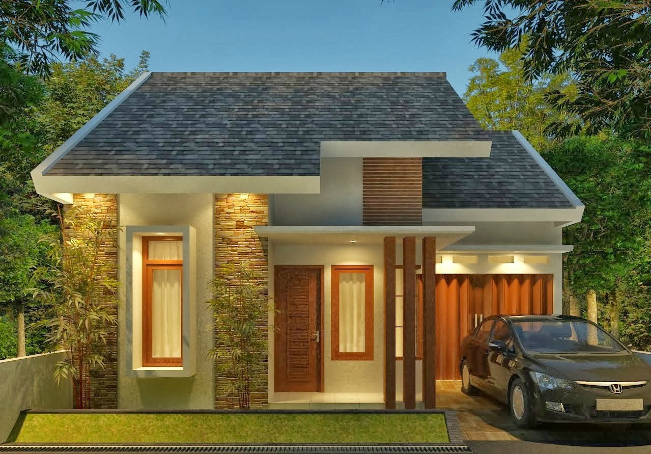  MODERN  Contoh Desain Rumah  Minimalis  1 Lantai