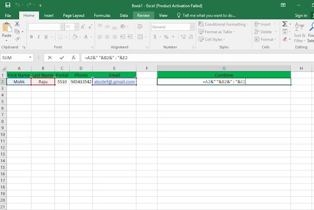  Combining Two or more cells into one cell | How To Combine Data Multiple Cells Into One Cell In Excel | atozlatests