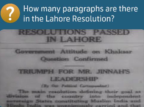 How many paragraphs are there in the Lahore Resolution?