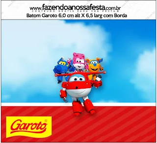 Super Wings: Free Printable Candy Bar Labels. 