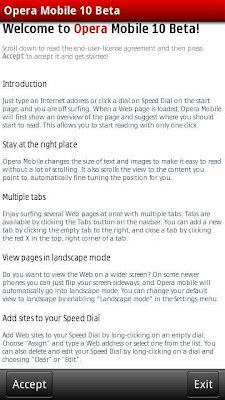 Opera Mobile 10 beta Nokia 5800