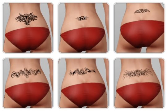 Female back Tattoos by Andrei. Download at The Sims Key. Labels: Tattoos