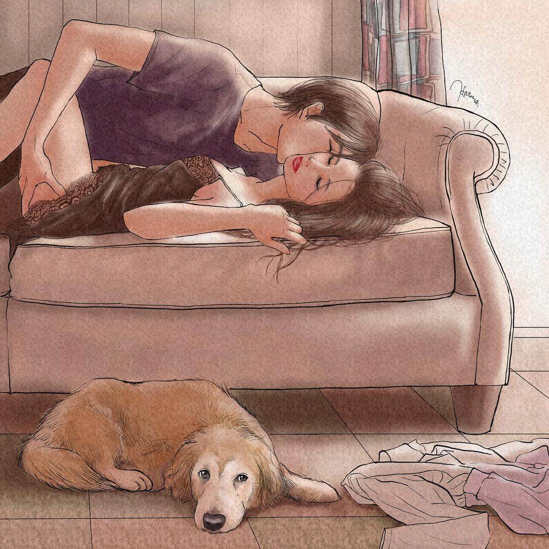 35 Heartwarming Sketches Depict The Magical Feeling Of Being Crazy In Love