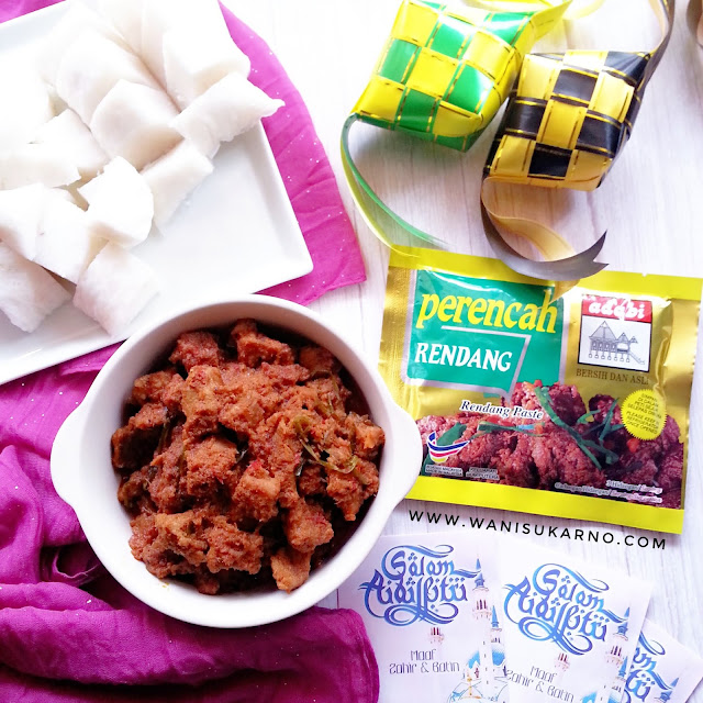 Rendang Daging Mudah Dan Sedap, Senang Di Masak Hanya Guna Perencah Rendang Adabi