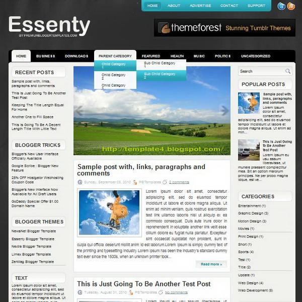 Essenty Blogger Template