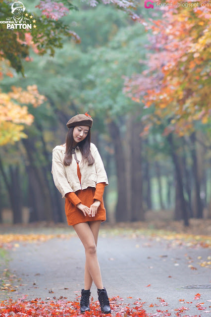 Park-Hyun-Sun-Autumn-Orange-Dress-07-very cute asian girl-girlcute4u.blogspot.com