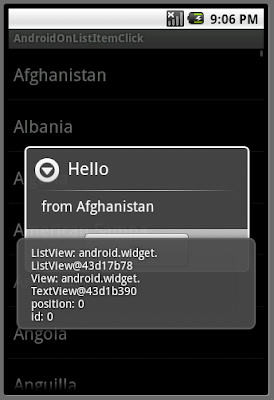 ListActivity and onListItemClick()
