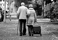 hopeless old couple heading towards oldage home