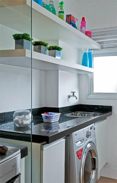 IDEAS PARA DECORAR UNA LAVANDERÍA PEQUEÑA by artesydisenos.blogspot.com