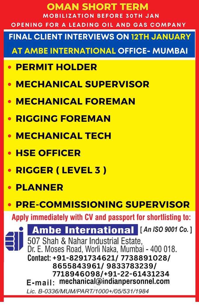 Client Interview for Leading Oil and Gas Project in Oman