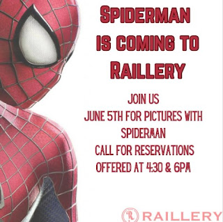 Spiderman comes to the Raillery for photos - June 5