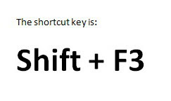 shortcut key for uppercase, lowercase and capitalize each word