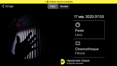 Schermafbeelding Hipstamatic-instellingen Peale + Cinematheque