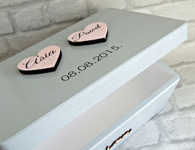 Ślubne Pudełko kuferek na koperty i życzenia by Eco Manufaktura. Wedding Box. 