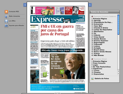 Manchete Expresso de 16 de Abril de 2011: FMI e UE em guerra por causa dos juros de Portugal