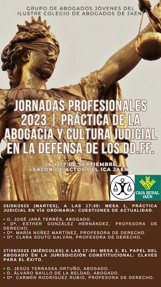 Jornadas Profesionales 2023 | Práctica de la Abogacía y cultura judicial en la defensa de los DD.FF.