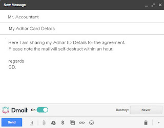 DMail Chrome Plugin to Self Destruct Message