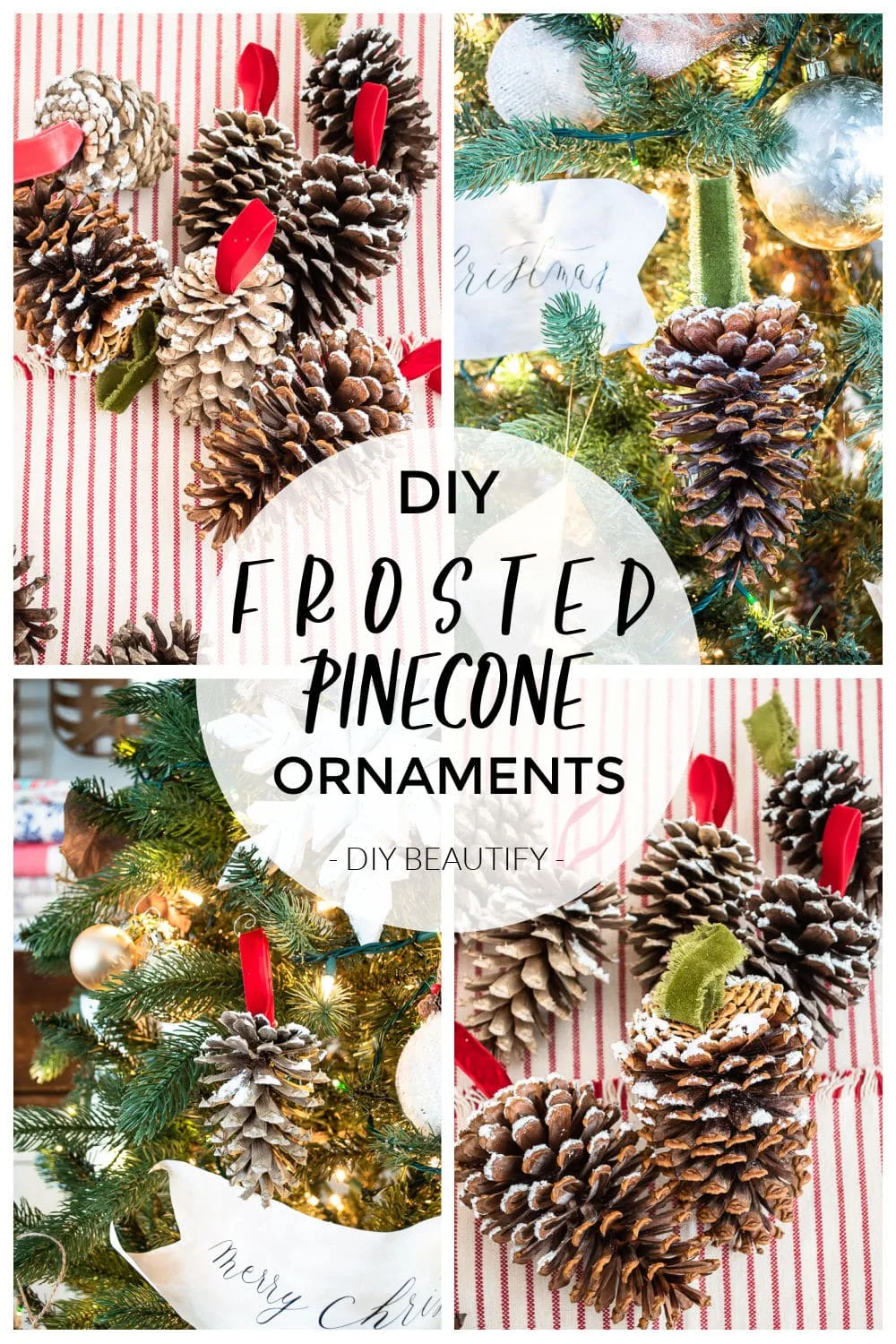 frosted pinecone ornaments