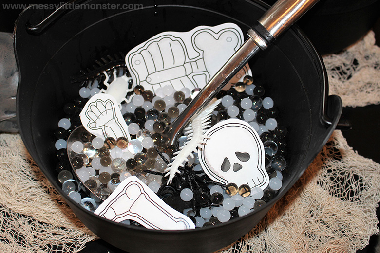 Halloween sensory bin for toddlers