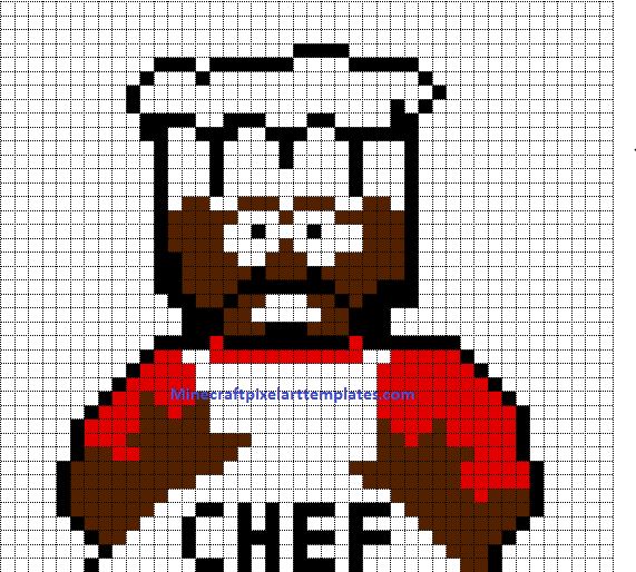 Minecraft Pixel Art Templates: Chef (south park)