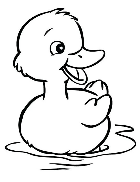 Cute Duckling Coloring Pages PDF