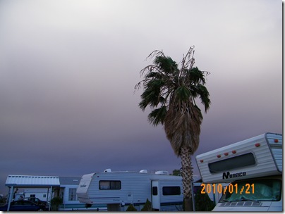 that brown in the sky is the dust storm that just got push out by wind and rain