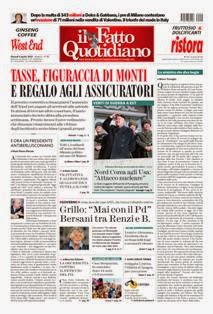 Il Fatto Quotidiano del 4 Aprile 2013 | ISSN 2037-089X | TRUE PDF | Quotidiano | Cronaca | Politica
Il quotidiano è edito dal 23 settembre 2009. L'uscita del giornale è stata preceduta da una lunga fase preparatoria iniziata il 28 maggio 2009 con l'annuncio del nuovo quotidiano dato sul blog voglioscendere.it da Marco Travaglio.
Il nome della testata è stato scelto in memoria del giornalista Enzo Biagi, conduttore del programma televisivo Il Fatto, mentre il logo del bambino con il megafono si ispira al quotidiano La Voce, in omaggio al suo fondatore Indro Montanelli.
L'editore ha manifestato la volontà di rinunciare ai fondi del finanziamento pubblico per l'editoria e di sovvenzionarsi soltanto con i proventi della pubblicità e delle vendite, e di usufruire solo delle tariffe postali agevolate per i prodotti editoriali sino alla loro abrogazione nell'aprile 2010.