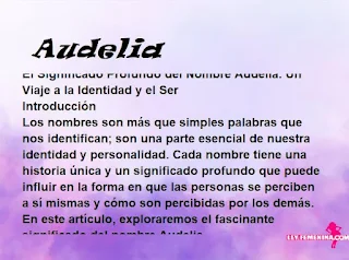 significado del nombre Audelia