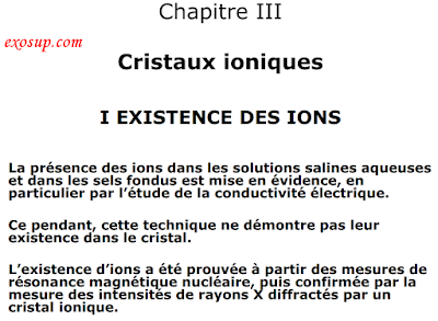 Les Cristaux ioniques