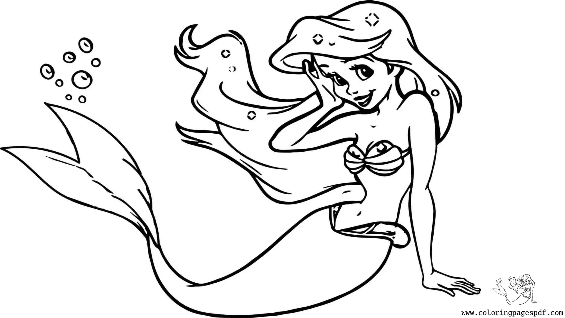 Coloring Page Of Disney Ariel