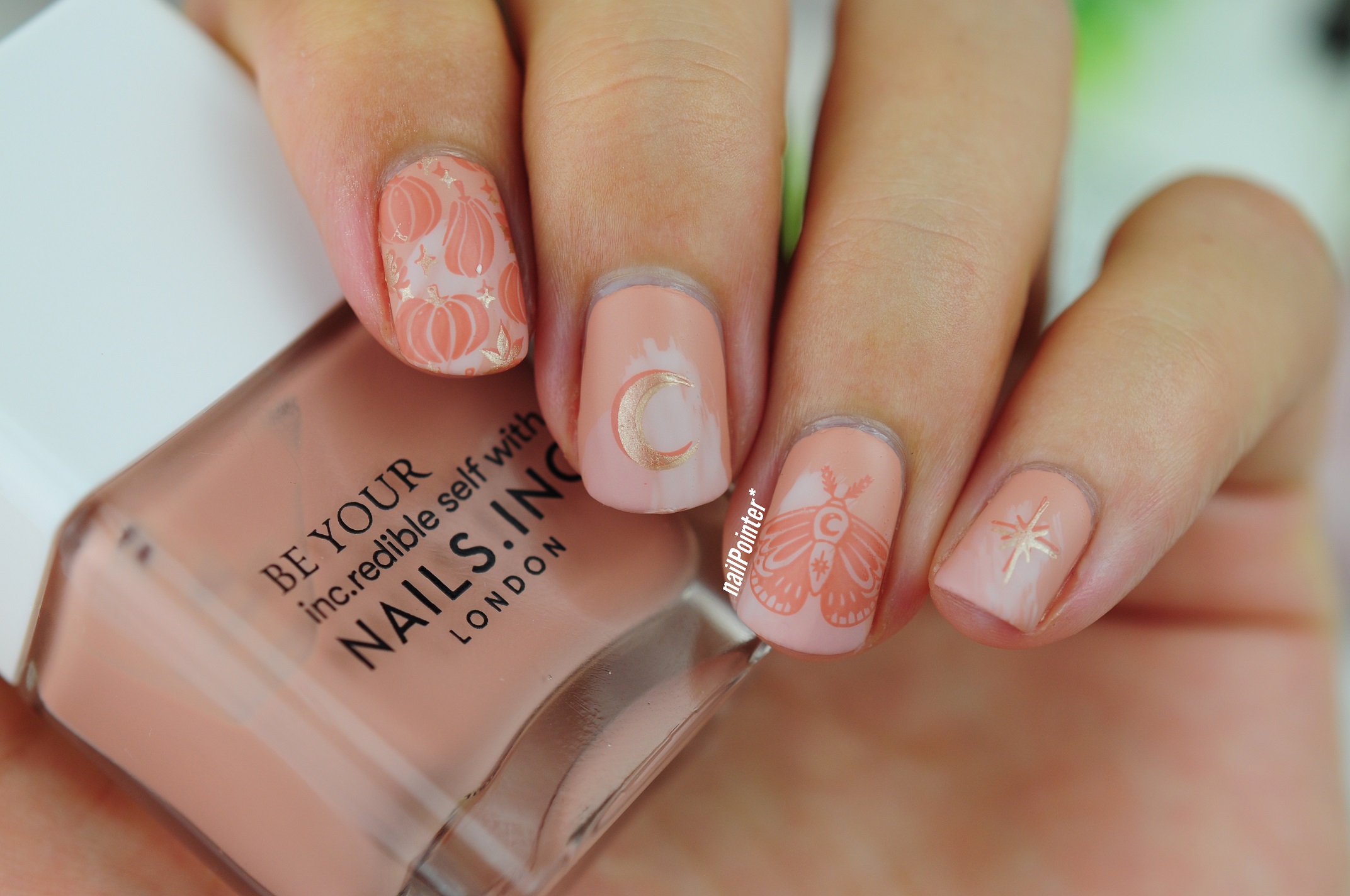 Autumn Lane - Nude Beige Autumn Nails Design using Nails Inc Nail Spice Collection and MoYou London