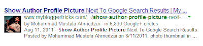 Author name and profile picture in SERP