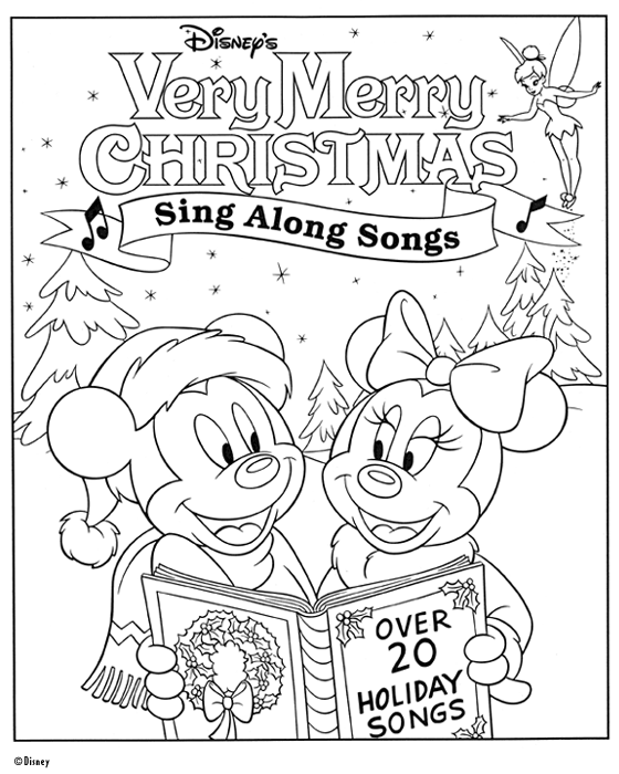 Disney Coloring Page: Mickey Mouse Christmas Coloring Pages