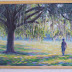 Large Landscape Oil Painting, LaFayette Square, Savannah, Daily
Painting, Live Oaks, Spanish Moss, Sunlight