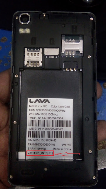 LAVA IRIS 705 H001_INT/S112 FLASH FILE MT6580 5.1 100% TESTED