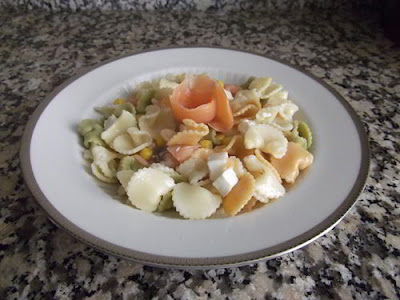 Pasta salad with smoked salmon