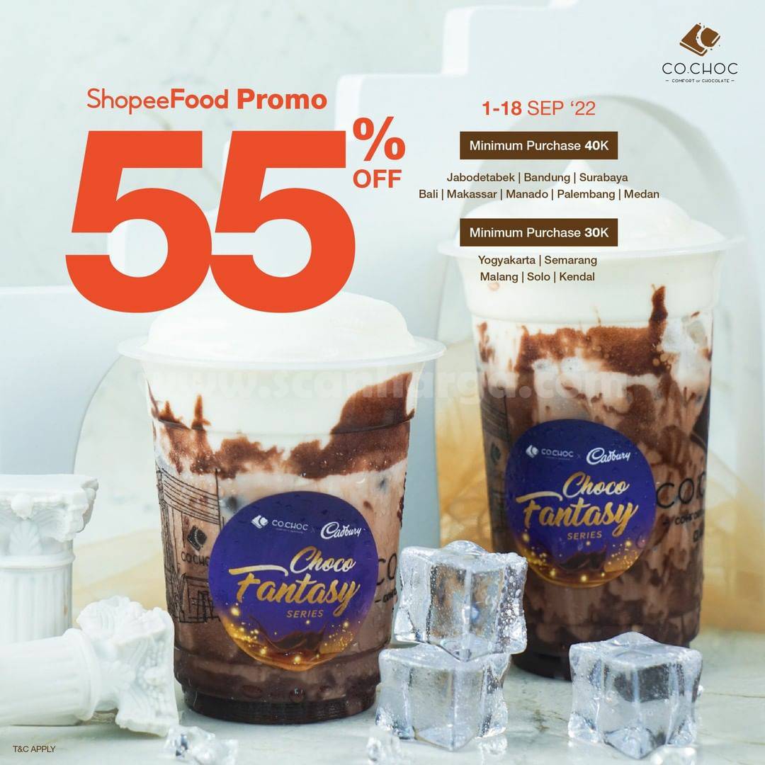 CO.CHOC Promo Diskon 55% Via ShopeeFood