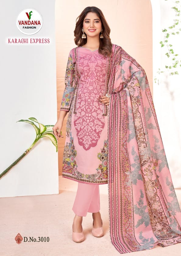 Karachi Express Vol 3 Vandana Soft Cotton Swarovski Work Pant Style Suits