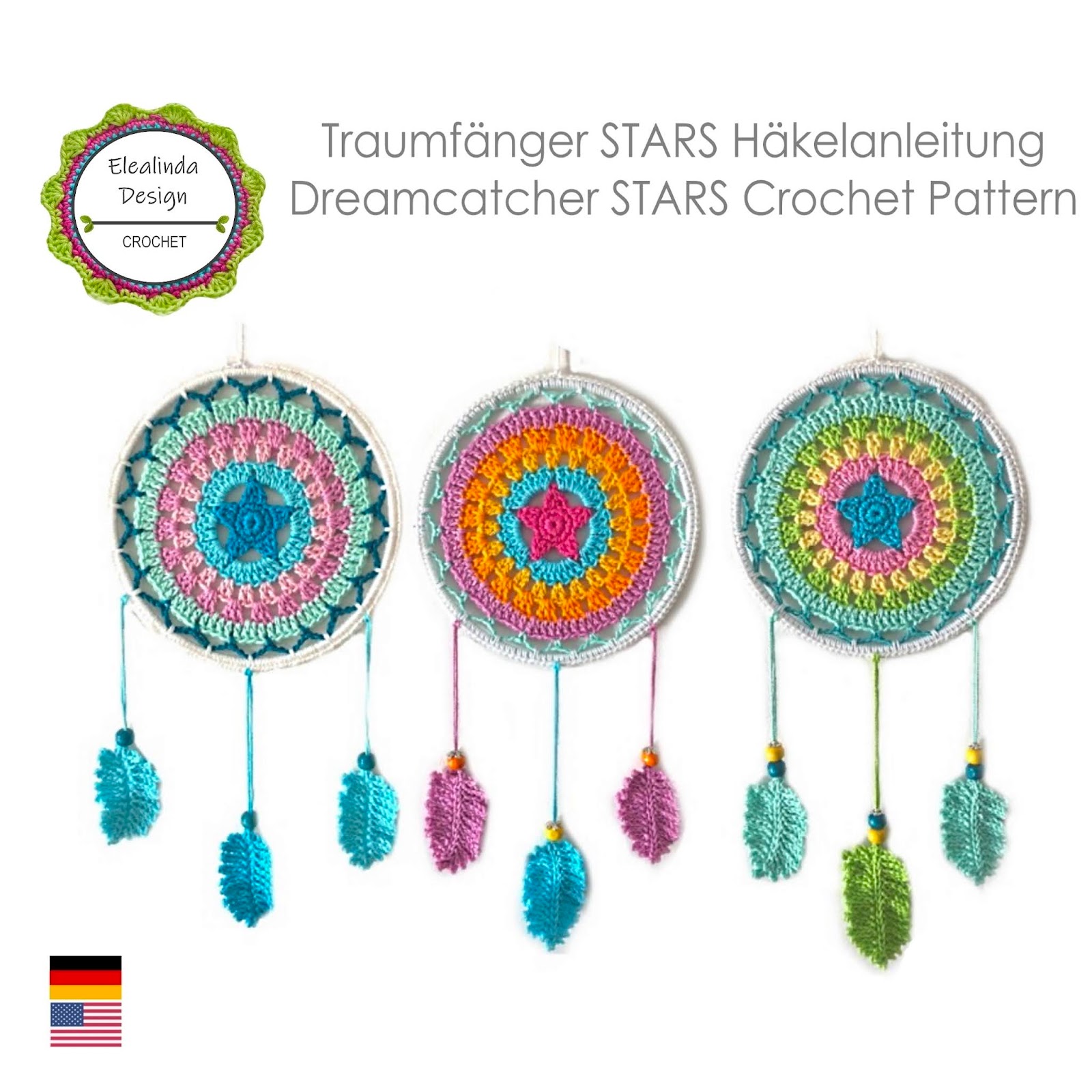 Traumfänger Stars Häkelanleitung